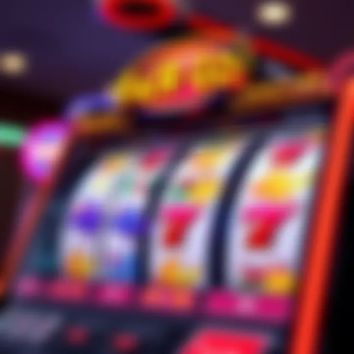 Illustration of online slot machine with spinning reels and Aussie-themed symbols