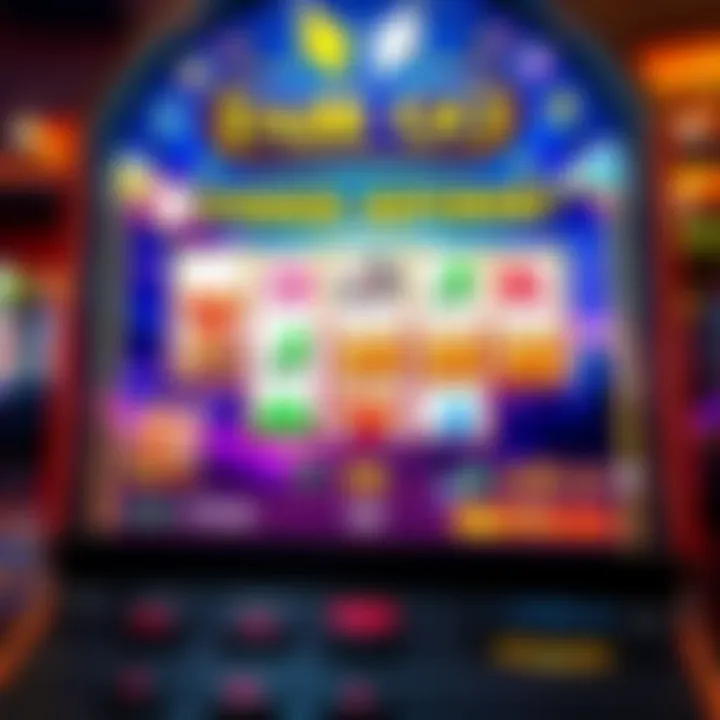 Illustration of a digital slot machine displaying free spins promotion on screen