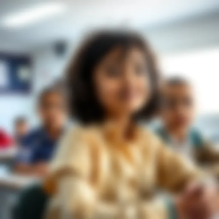 Illustration of school environment with diverse students benefiting from funding reforms