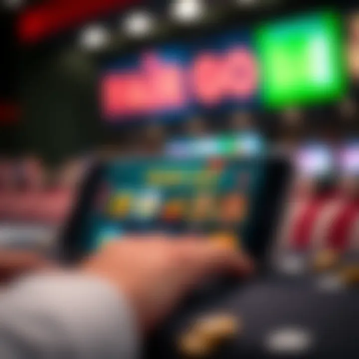 Fair Go Mobile Casino User Interface on Mobile Device Mobile device displaying Fair Go Mobile Casino interface with game icons visible