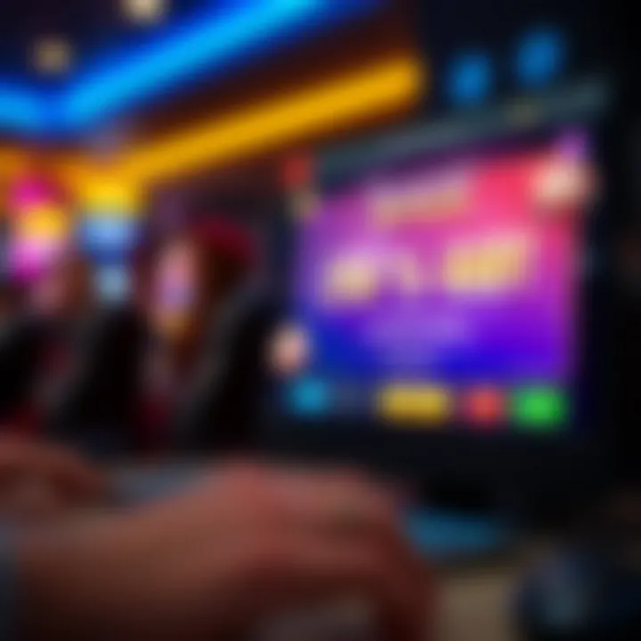 Illustration of an online casino interface showcasing a no deposit bonus offer on screen