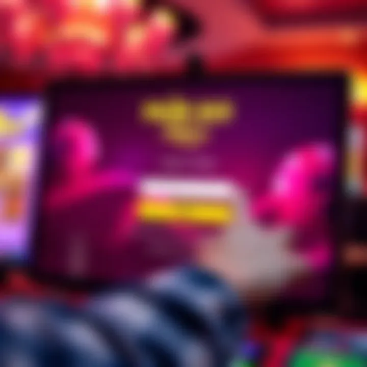 User entering login credentials on a digital casino platform interface