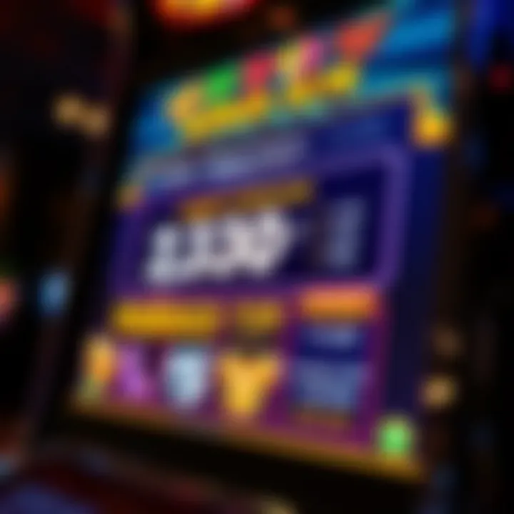 Digital slot machine interface highlighting bonus features and wagering information