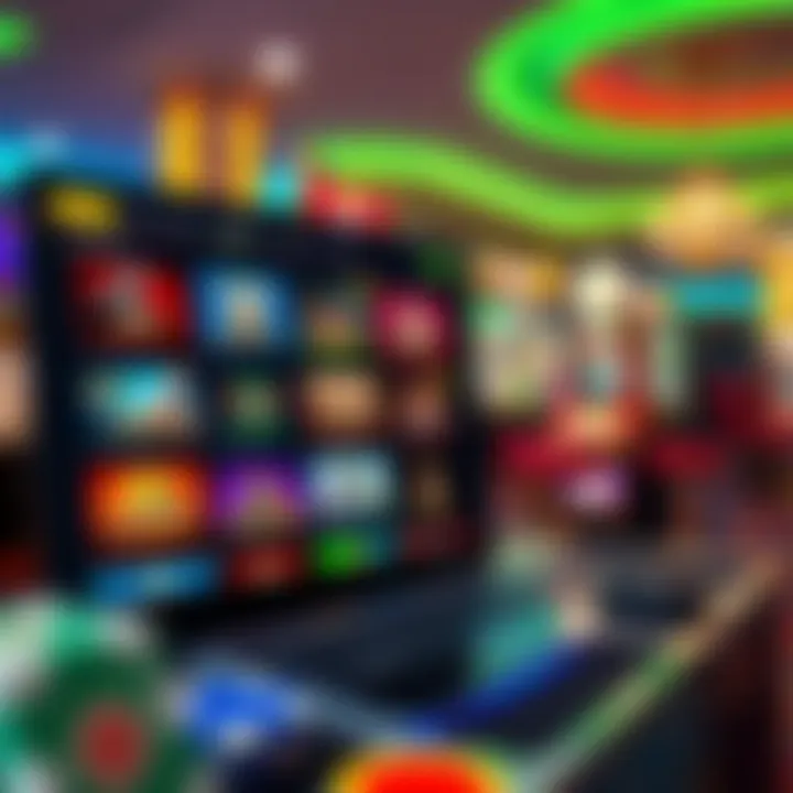 Online casino interface showcasing various game categories and bonus offers