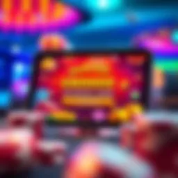 Fair Go Casino No Deposit Bonus Offer Display Illustration showing a casino bonus offer notification on a digital device with vibrant casino elements