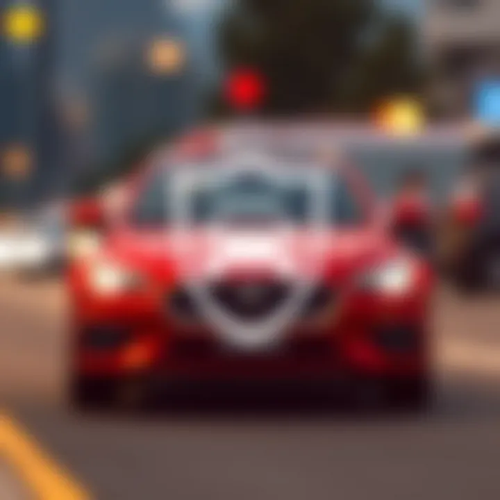 Illustration of a car with a shield icon representing insurance protection and discounts for safe drivers