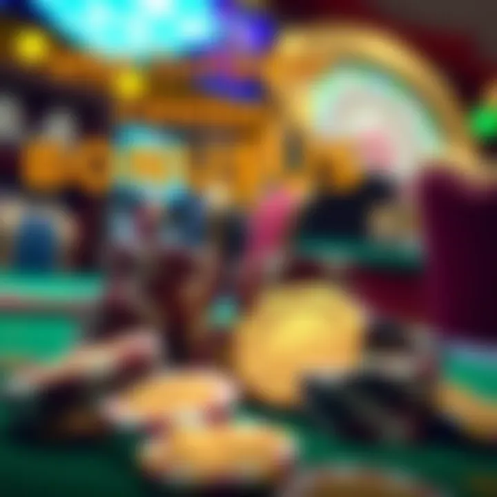 Graphic depicting the redemption of a casino bonus with coins and casino chips