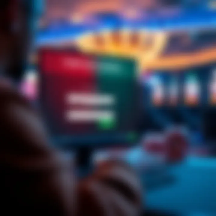 Visual guide displaying a user registering for an online casino and unlocking bonus rewards on a digital interface