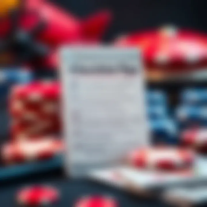 Graphic showing a checklist of responsible gambling tips alongside a casino chip and a mobile device