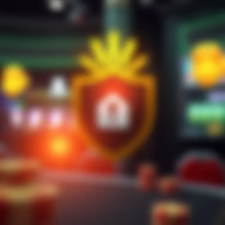 Ensuring Safe and Responsible Play at Fair Go Casino Illustration of a secure online gaming environment with a shield and safe symbols