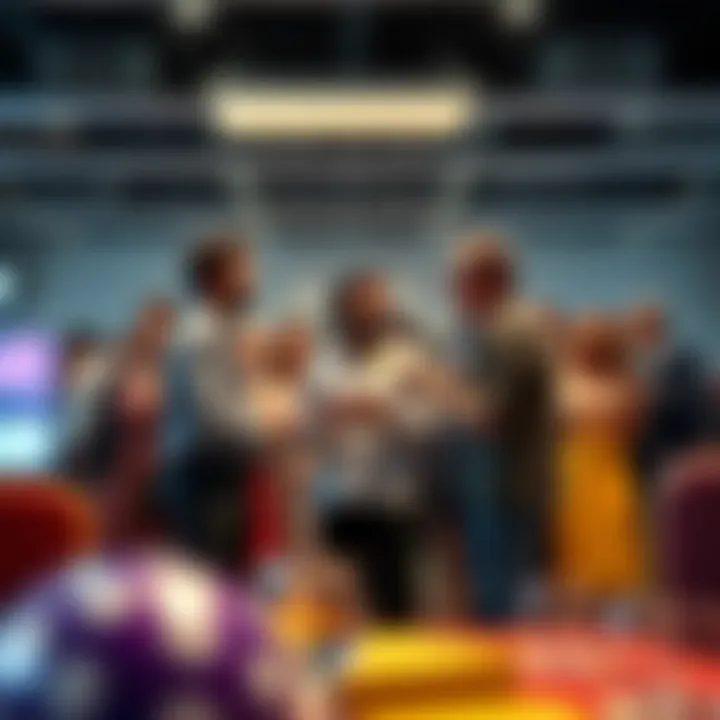 Illustration showing diverse community members exchanging ideas and supporting each other to symbolize Australia's fair go culture