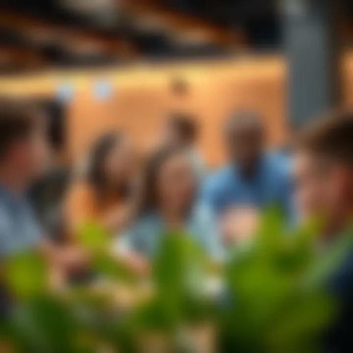 Illustration of diverse community members engaging in collaborative discussion around fairness and equality