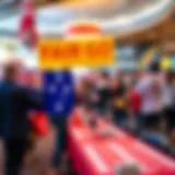 Symbolic representation of the Fair Go campaign with Australian flag and community engagement icons