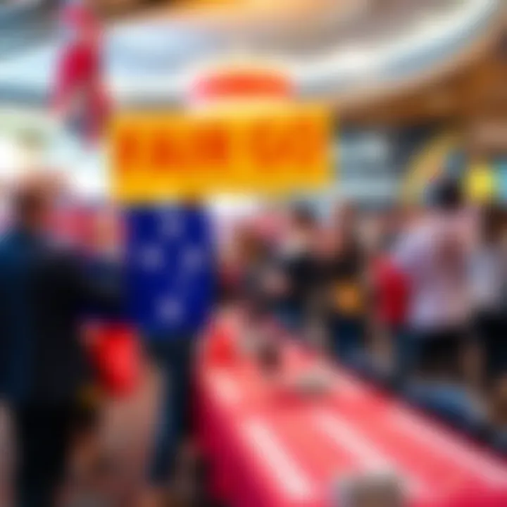 Symbolic representation of the Fair Go campaign with Australian flag and community engagement icons