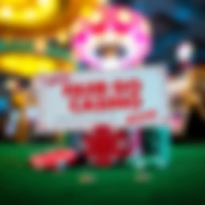 Illustration of a digital coupon with casino chips and slot machine icons symbolizing online bonus offers