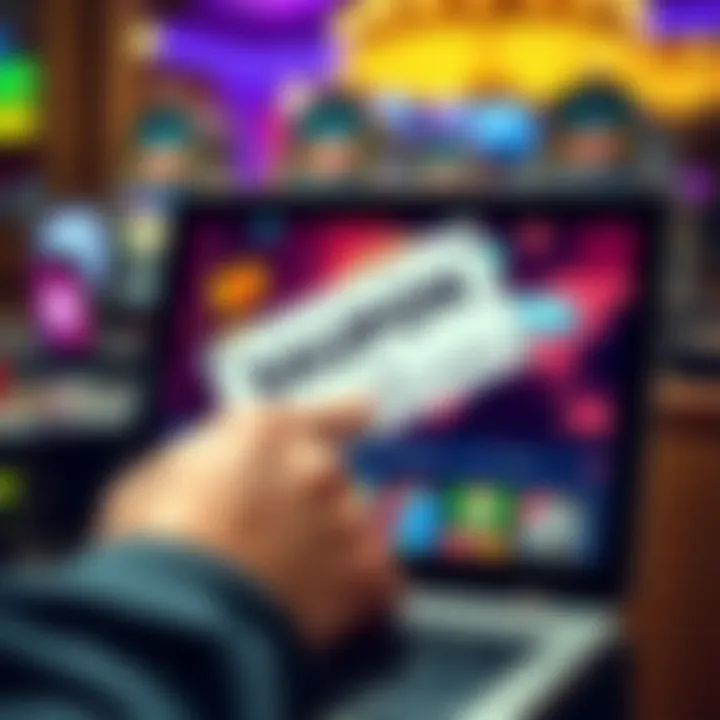 Illustration of a digital coupon being redeemed on a casino website interface
