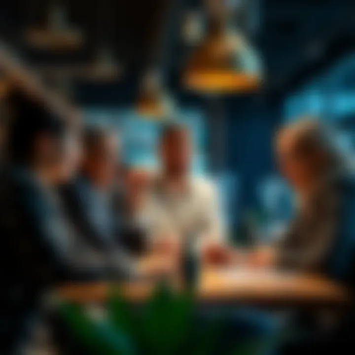 Illustration of a diverse group collaborating in a business environment representing fairness and respect