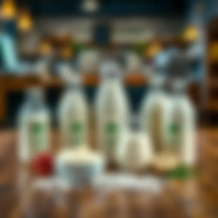 Fresh milk products displayed on a wooden table symbolizing quality and fairness in dairy production