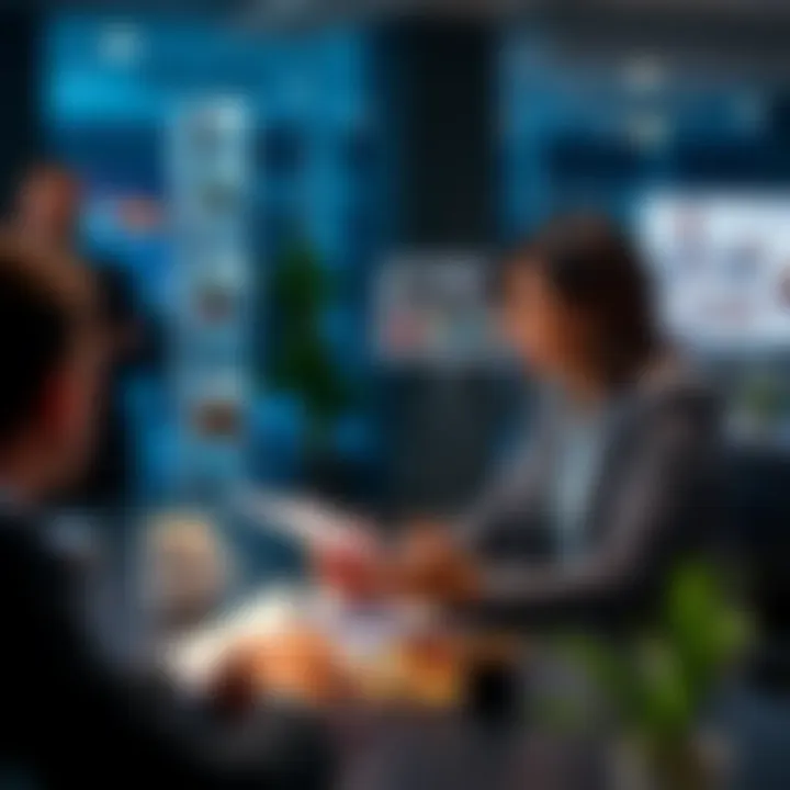 Illustration of a financial advisor discussing loan options with a client in a modern office setting in Perth