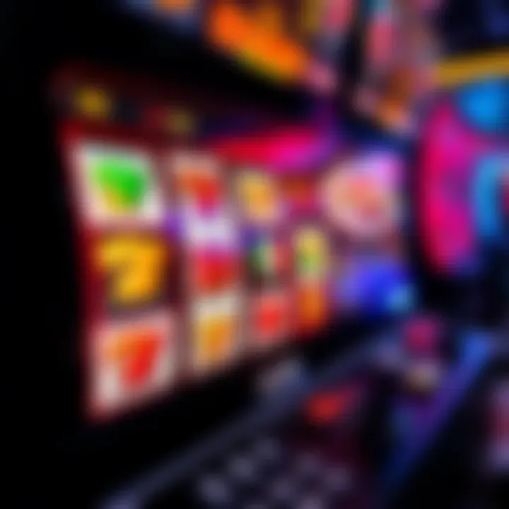 Online pokies game interface showing colorful reels and symbols