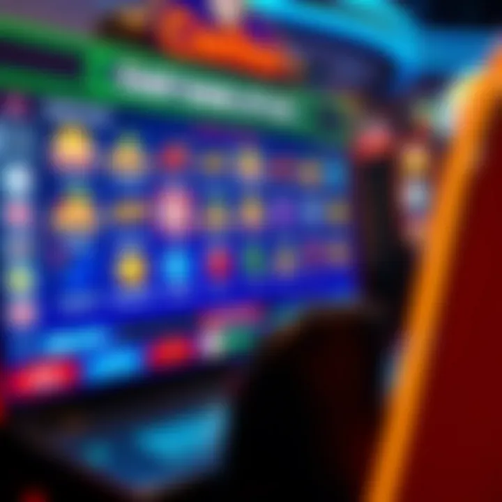 Online pokies interface displaying various game options on a digital screen