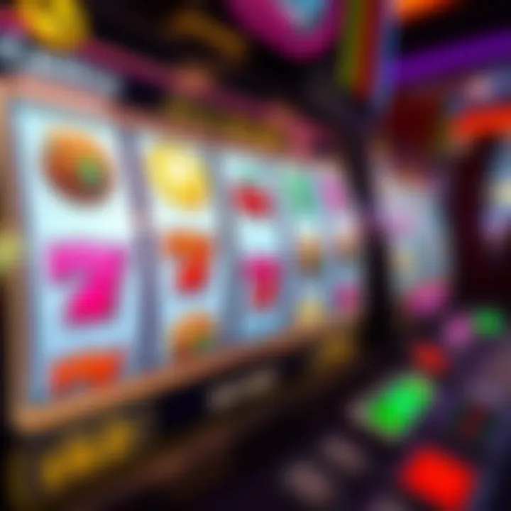 Online slot machine interface showing reels with various symbols and a digital display of credits