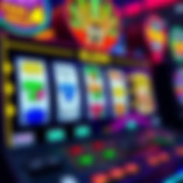 Online pokies interface displaying colorful reels with various symbols