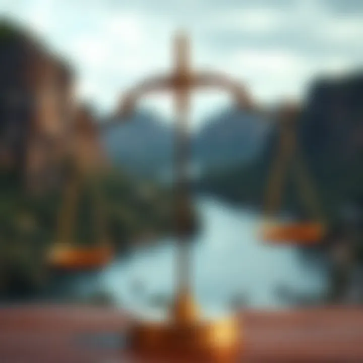 Symbolic scales representing justice and fairness against an Australian backdrop