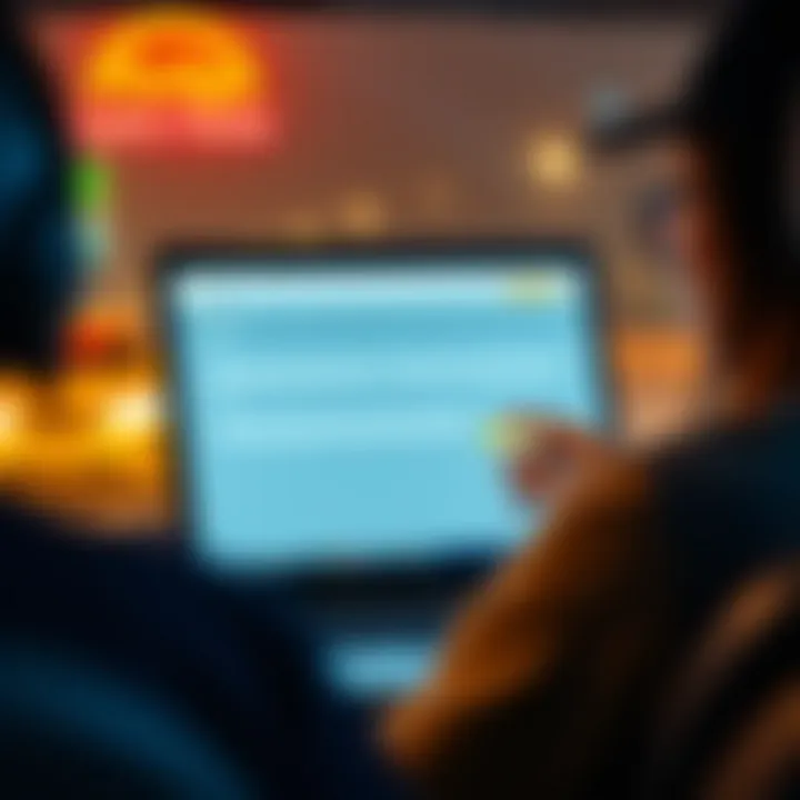 Illustration showing a motorist updating vehicle registration details online on a laptop
