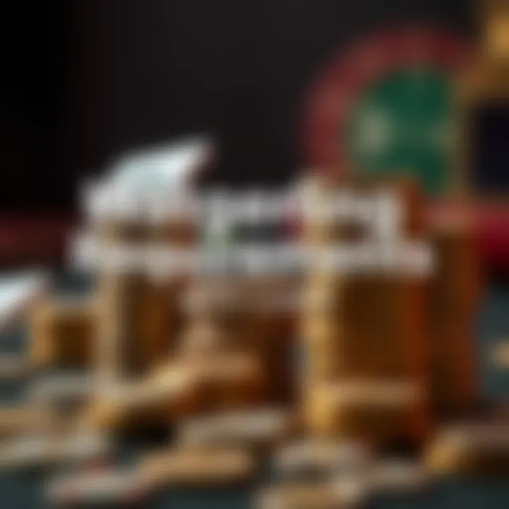 Visual representation of wagering requirements with a stack of coins and gaming icons