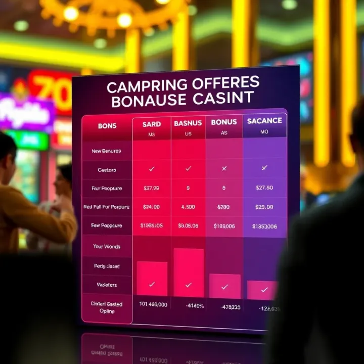 Comparison chart showcasing different casino bonuses highlighting Fair Go Casino among top Australian options
