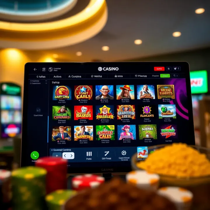 Licensed Australian Online Casino Platform with Diverse Games Illustration of a secure online casino interface showing verified licensing badges and a variety of game icons on a digital screen