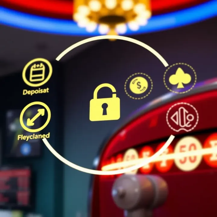 Illustration of digital payment icons representing secure methods for deposits and withdrawals in online casinos