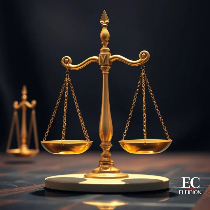 Symbolic illustration of balanced scales representing justice and equality in society