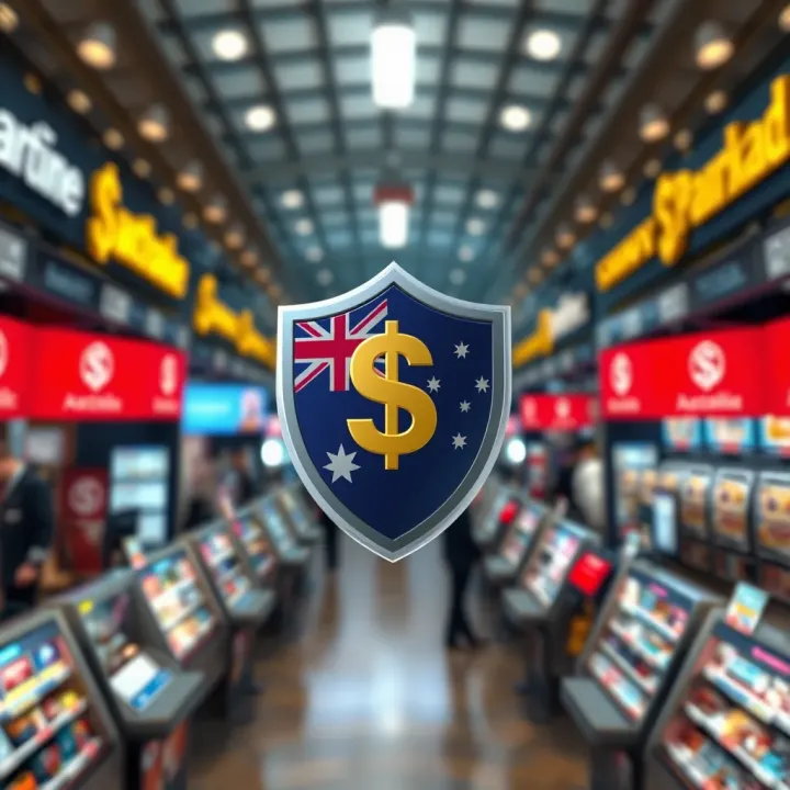 Conceptual graphic of regulatory shield protecting Australian dollar symbols within a marketplace