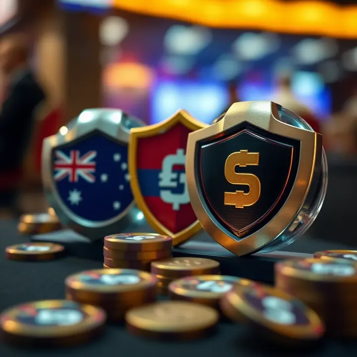 Safe and secure payment icons with Australian dollar symbols and a shield