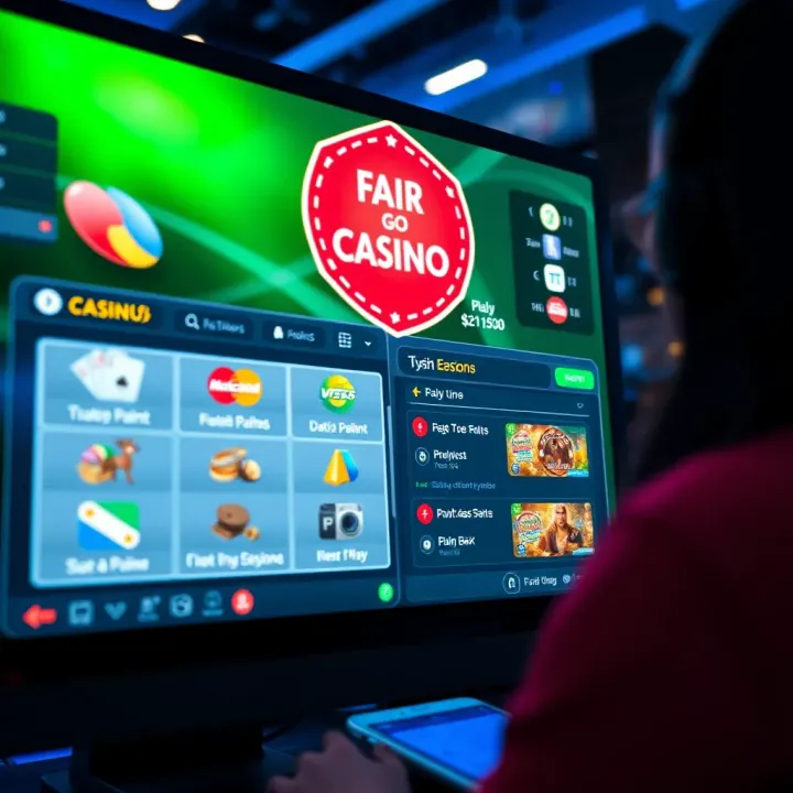 Secure online casino interface showing payment options and trusted security features