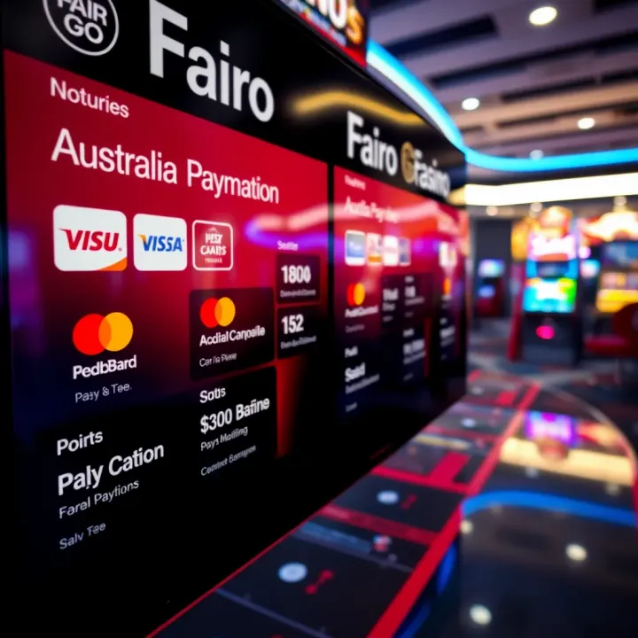 Display of secure Australian payment options integrated with Fair Go Casino platform