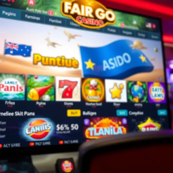Online casino interface showing a variety of slot games with Australian theme