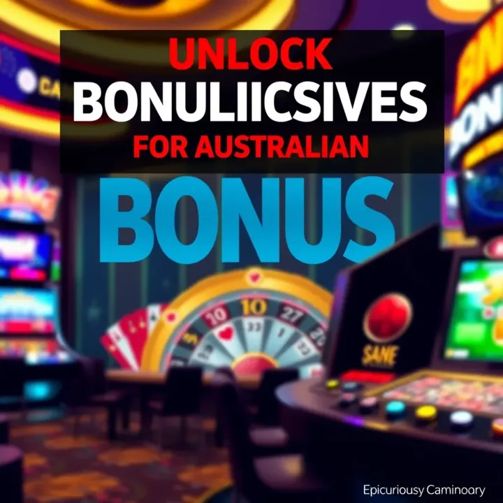A promotional banner showcasing bonus codes and rewards exclusive to Australian players at an online casino