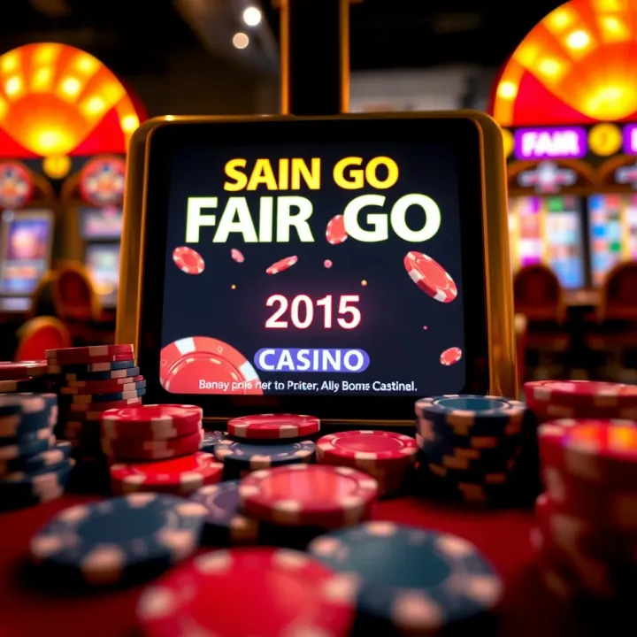 Illustration of various casino chips and a glowing bonus code displayed on a digital screen