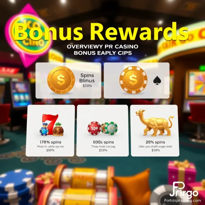 Graphic depicting various bonus rewards like free spins and chips available through Fair Go Casino daily promotions