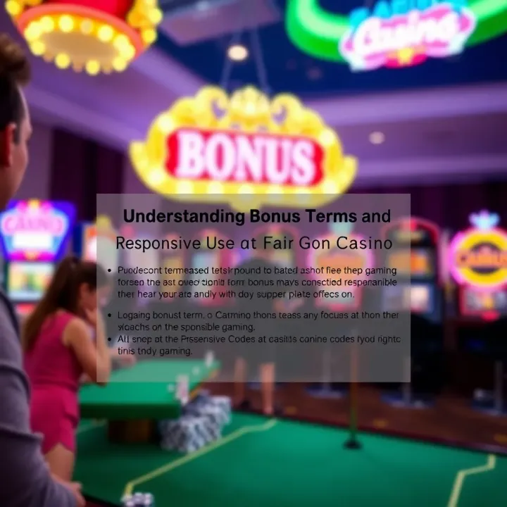 Graphic depicting terms and conditions related to casino bonus codes with a focus on responsible gaming