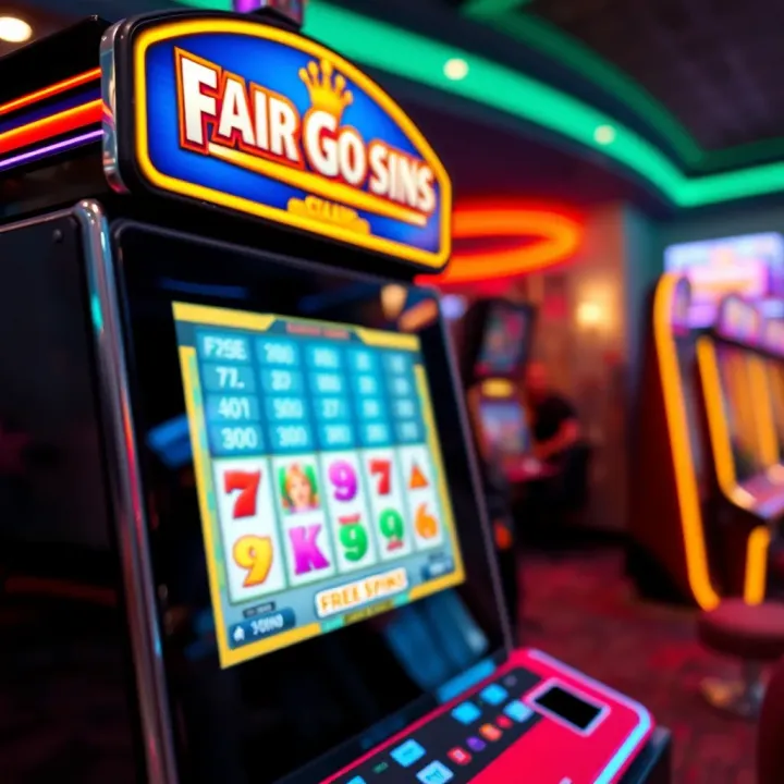 Bright casino slot machine screen showing free spins feature activation
