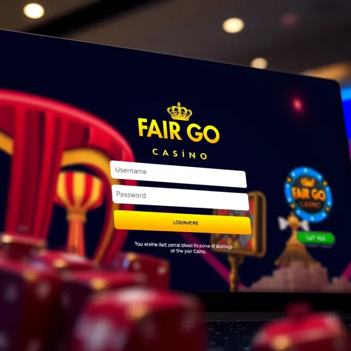 Screenshot showing the Fair Go Casino login page with username and password fields