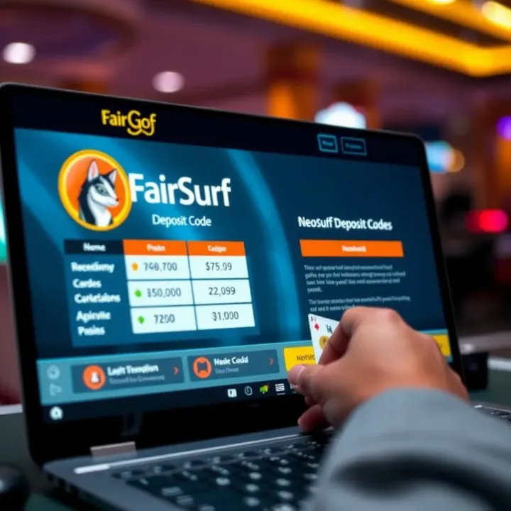 User interface showing Neosurf deposit code redemption at Fair Go Casino
