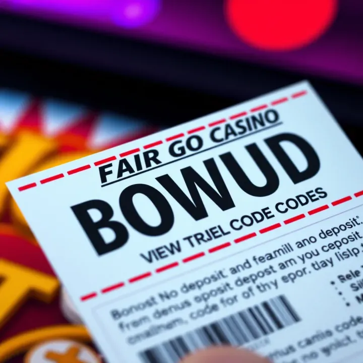 Close-up of a digital coupon displaying bonus code for casino rewards