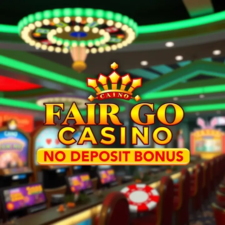 Fair Go Casino logo with promotional banner showcasing no deposit bonus codes