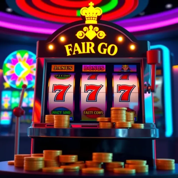 Illustration showing a slot machine with bonus symbols and coins representing casino no deposit bonuses