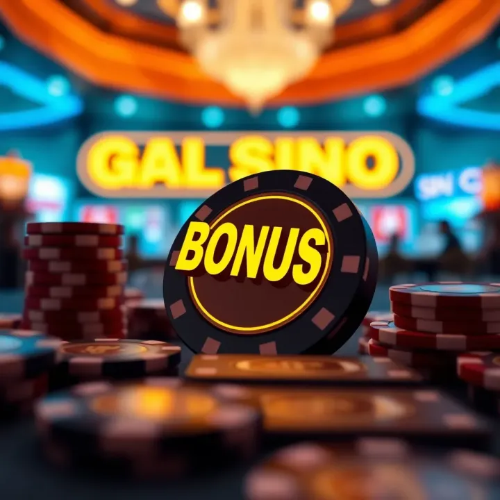 Illustration showing the concept of no deposit bonus at an online casino with digital casino chips and a glowing bonus symbol